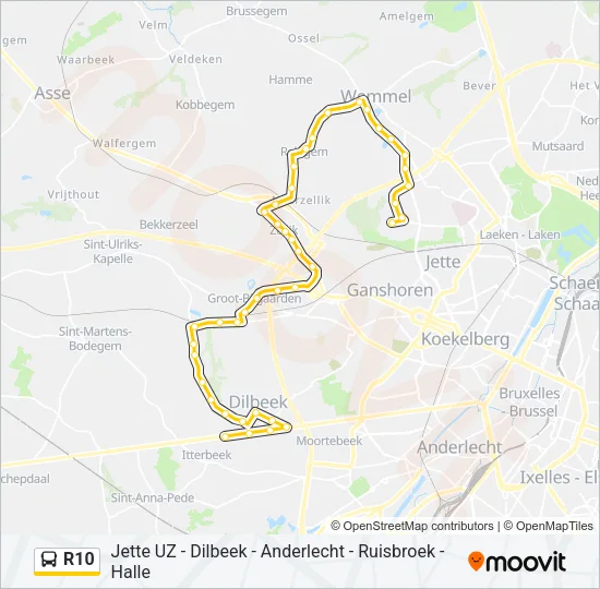 R10 Bus Line Map