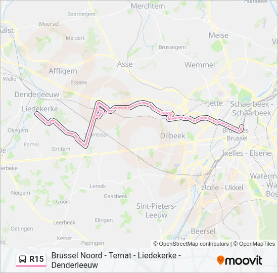R15 Bus Line Map