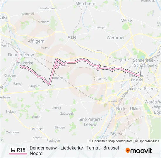 R15 Bus Line Map