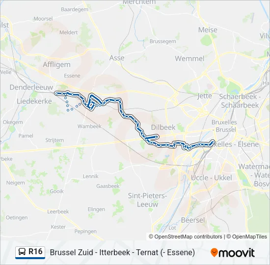 R16 Bus Line Map