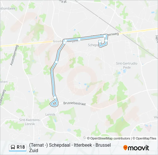 R18 Bus Line Map