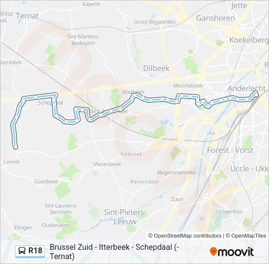 R18 Bus Line Map