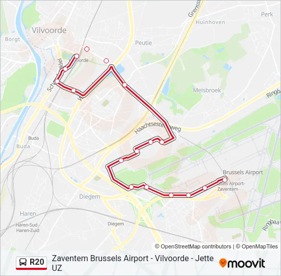 R20 Bus Line Map