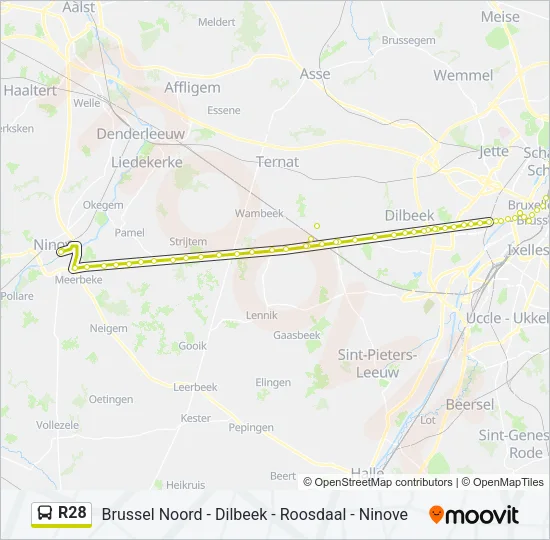 R28 Bus Line Map
