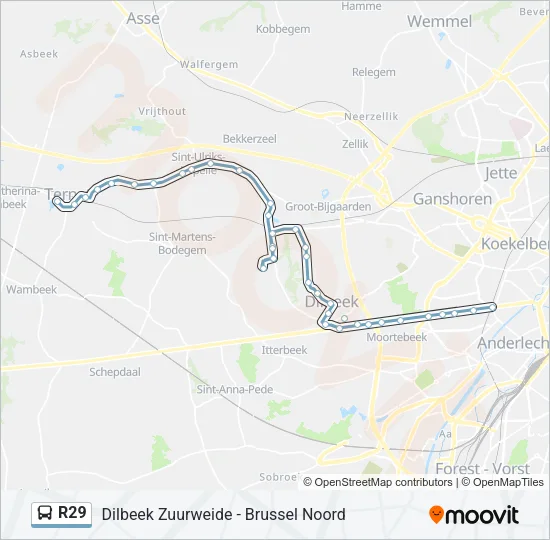 R29 Bus Line Map