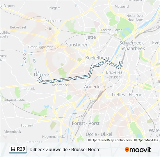R29 Bus Line Map