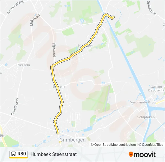 R30 Bus Line Map