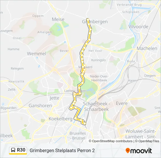R30 Bus Line Map