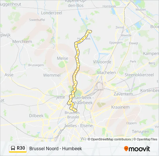 R30 Bus Line Map