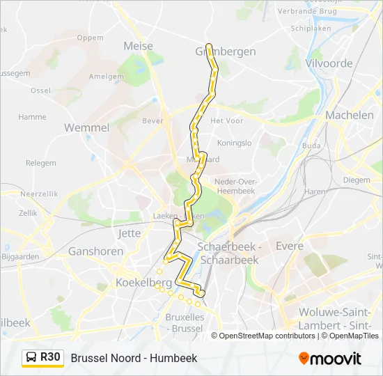 R30 Bus Line Map