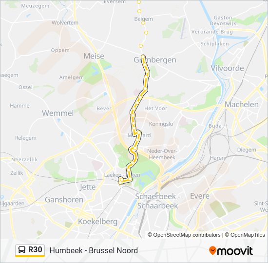 R30 Route: Schedules, Stops & Maps - Brussel Station Bockstael (Updated)