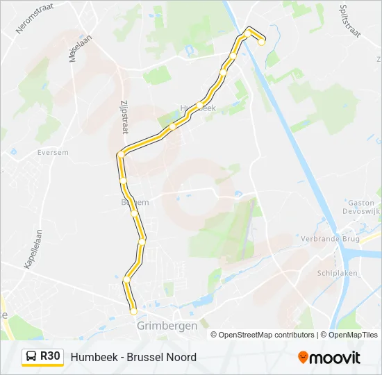 R30 Bus Line Map
