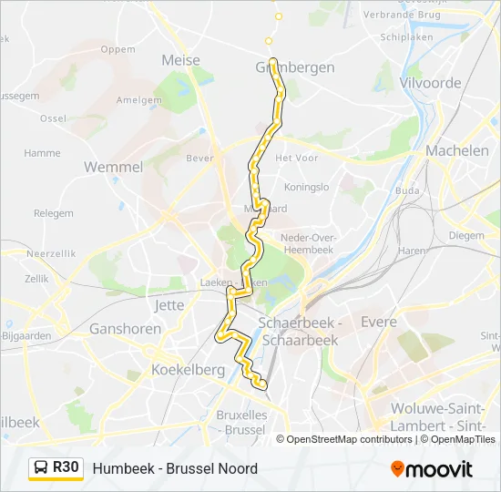 R30 Bus Line Map