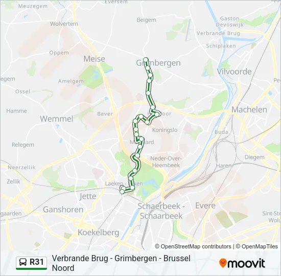 R31 Bus Line Map