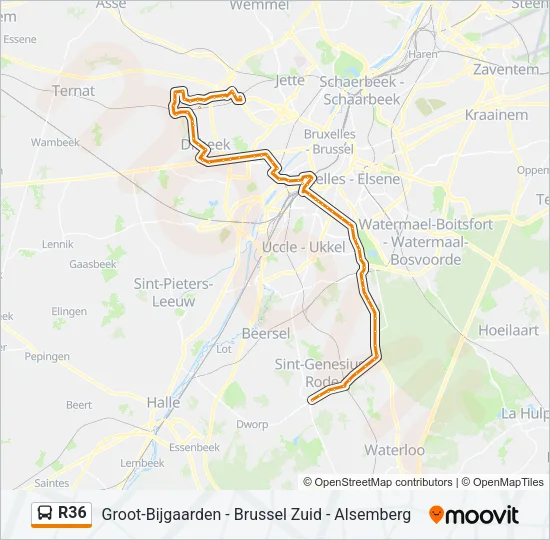 R36 Bus Line Map