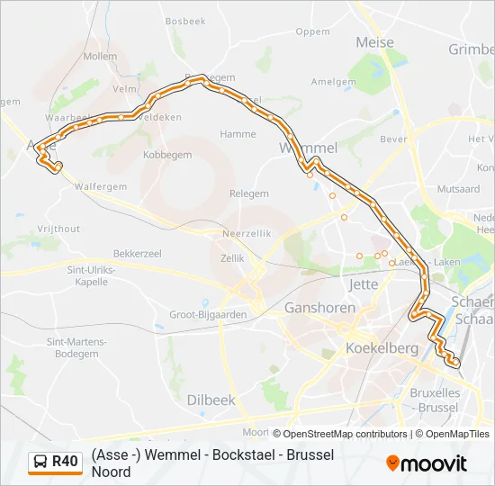 R40 Bus Line Map