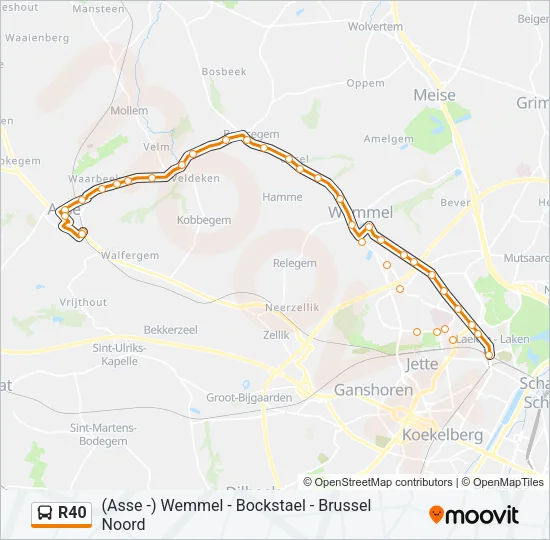 R40 Bus Line Map