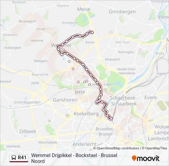 R41 Bus Line Map