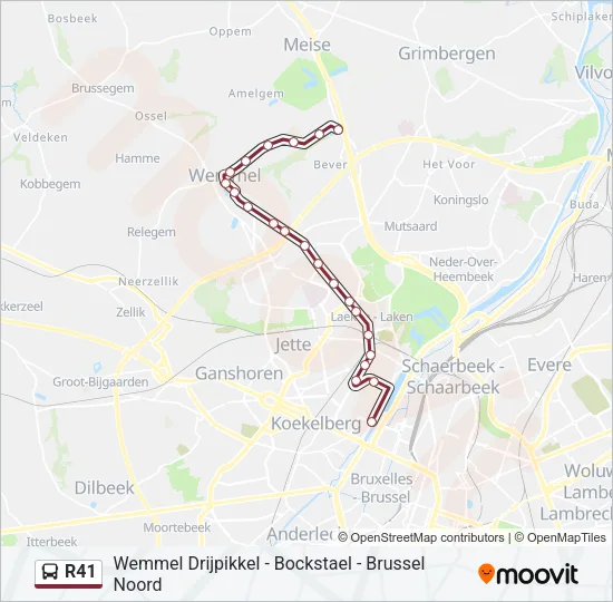 R41 Bus Line Map