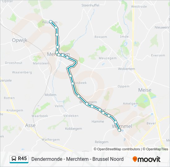 r45 Route: Schedules, Stops & Maps - Wemmel Zandloper (Updated)