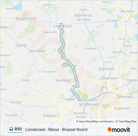 R50 Bus Line Map