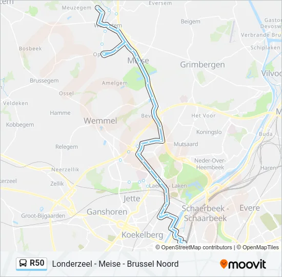 R50 Bus Line Map