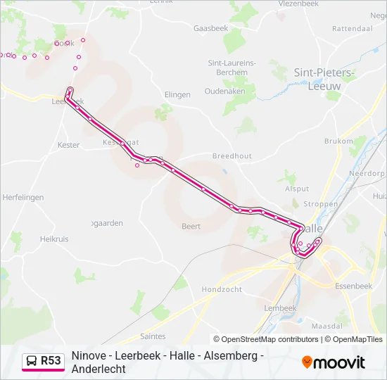 R53 Bus Line Map