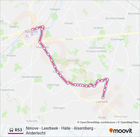R53 Bus Line Map