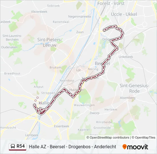 R54 Bus Line Map