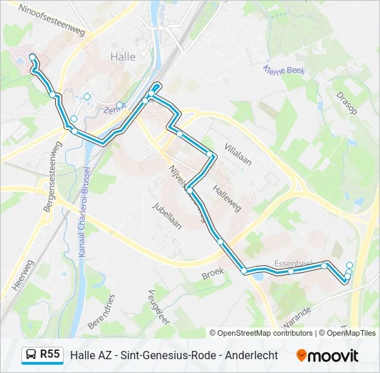 R55 Bus Line Map