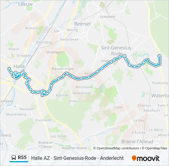 R55 Bus Line Map