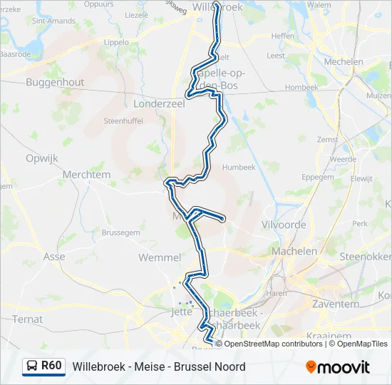 R60 Bus Line Map