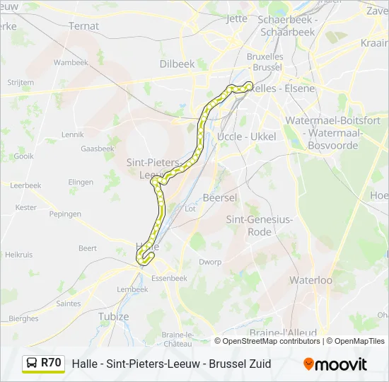 R70 Bus Line Map