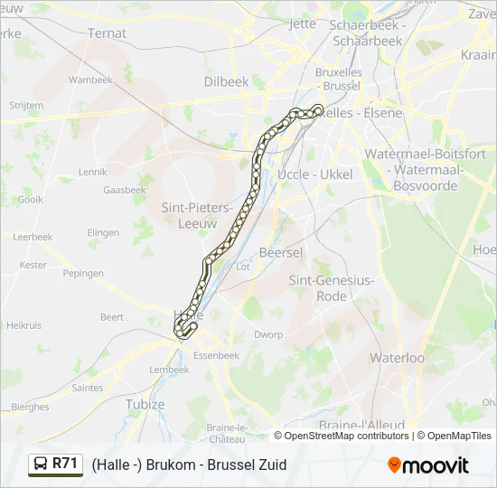 R71 Bus Line Map