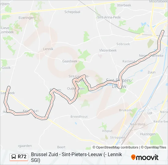 R72 Bus Line Map