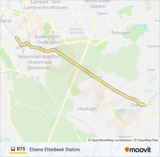 R75 Bus Line Map