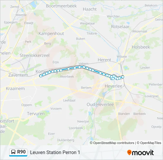 R90 Bus Line Map