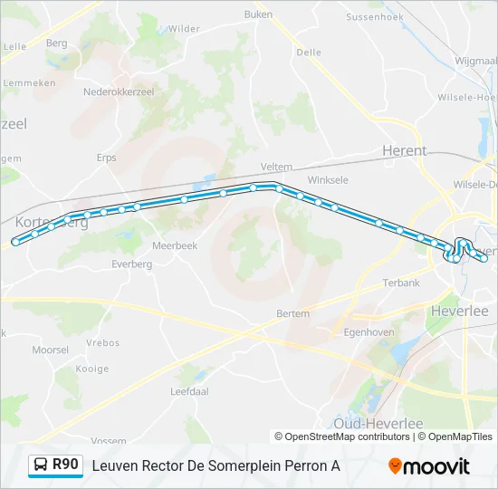 R90 Bus Line Map