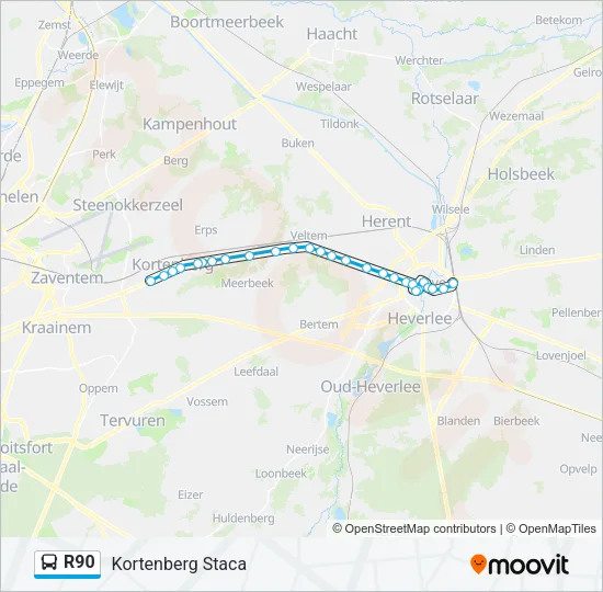 R90 Bus Line Map