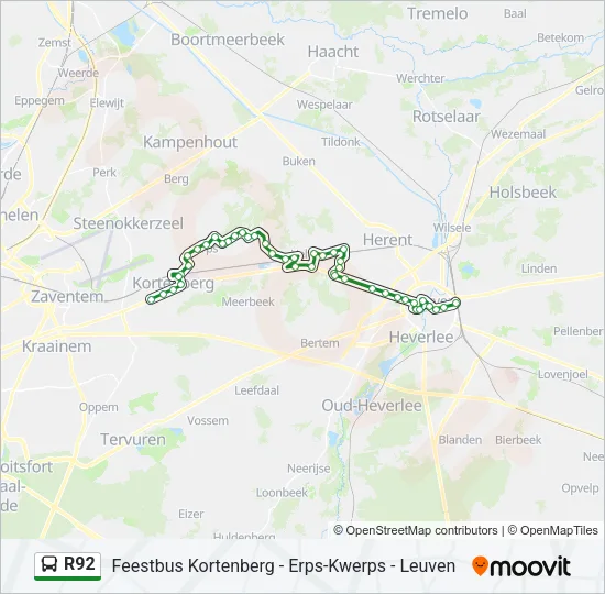 R92 Bus Line Map