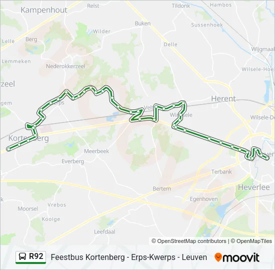 R92 Bus Line Map