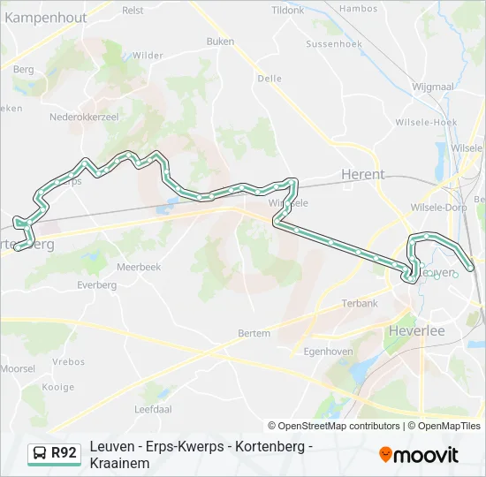 R92 Bus Line Map