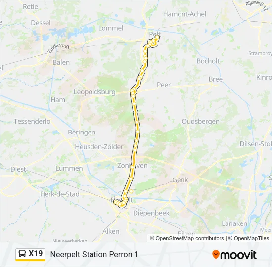 X19 Bus Line Map