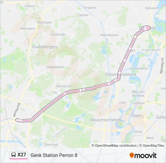 Bus X27 lijnkaart