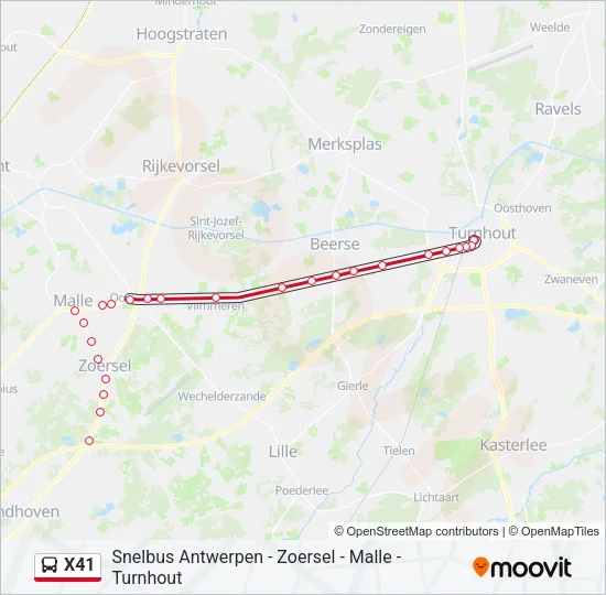 X41 Bus Line Map