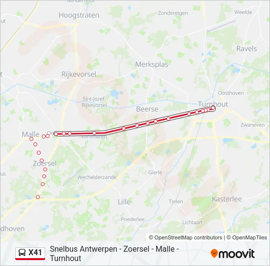 X41 Bus Line Map