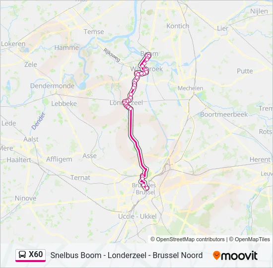 X60 Bus Line Map