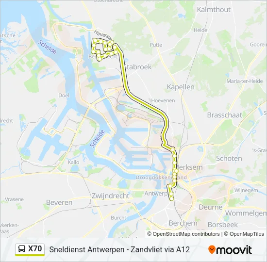 X70 Bus Line Map