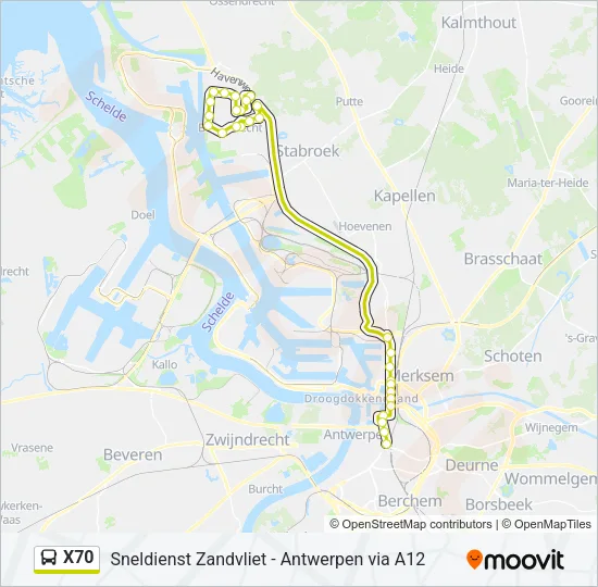 X70 Bus Line Map