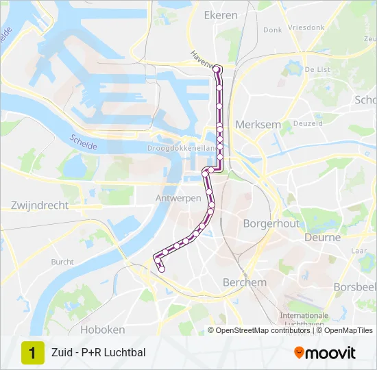 1 Light Rail Line Map